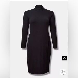 Fitted Super Soft Ribbed Mock Neck Asymmetrical Hem Top